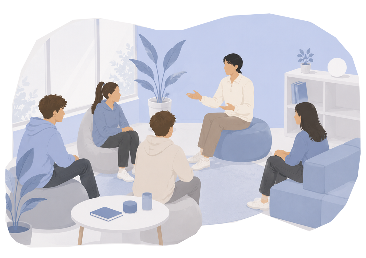 Illustration zur Ausbildung bei decira system – Entwicklung von Auszubildenden und Ausbildern durch Coaching, Workshops und praxisnahe Begleitung.