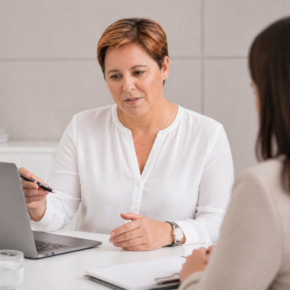 Nicole Klingel von decira im persönlichen Coaching-Gespräch – Begleitung bei Veränderungen, Entscheidungen, Konflikten und beruflicher und privater Neuorientierung.