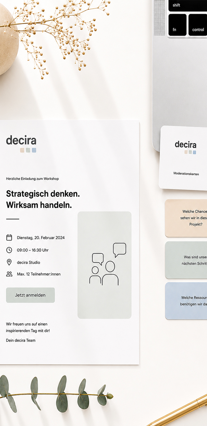 Workshop bei decira zu Führung, Organisation und Zusammenarbeit