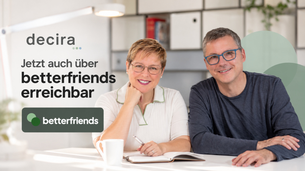 Nicole und Marco von decira – jetzt auch über betterfriends für Coaching erreichbar